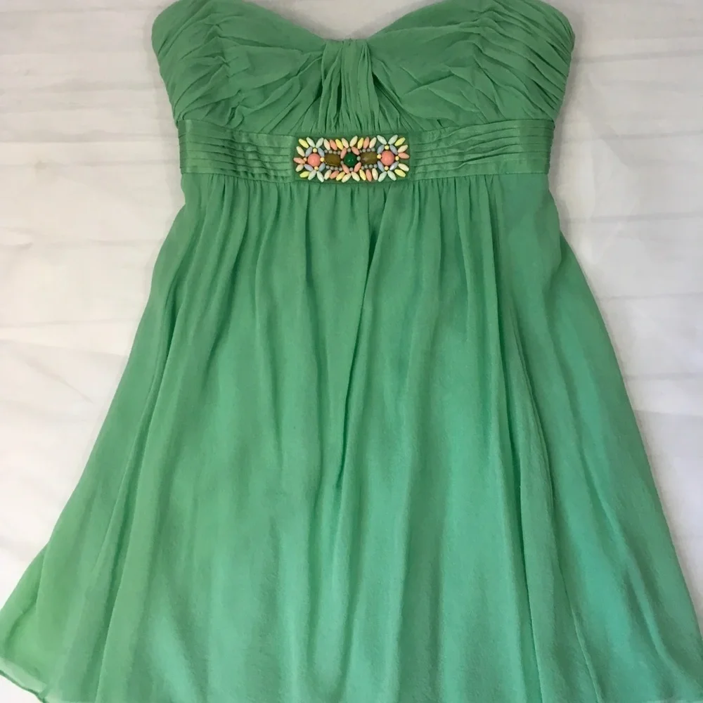 BCBGMAXAZRIA Mint Green Strapless Beaded Dress - Picture 8 of 8